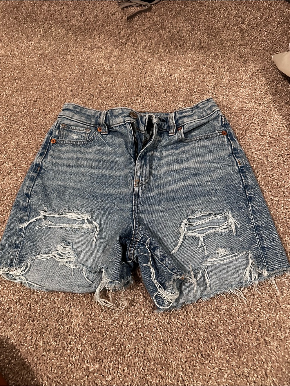 American Eagle Outfitters Light Blue Denim Baggy Mom Shorts